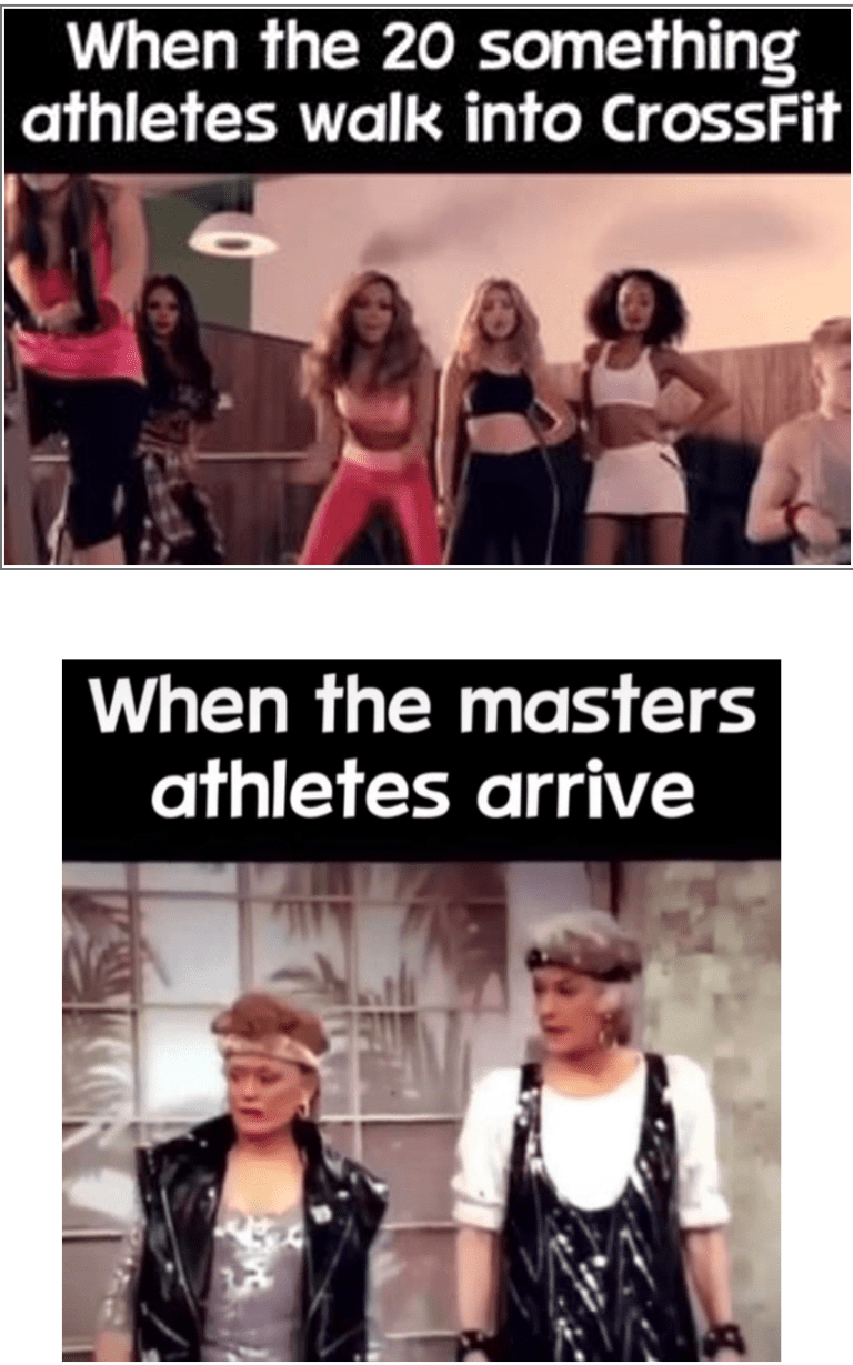 20something athletes at crossfit vs Golden Girls
