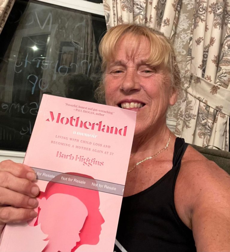 Barb Higgins showing us her new book Motherland