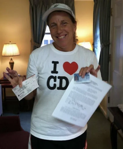 Barb holding application for first school board term