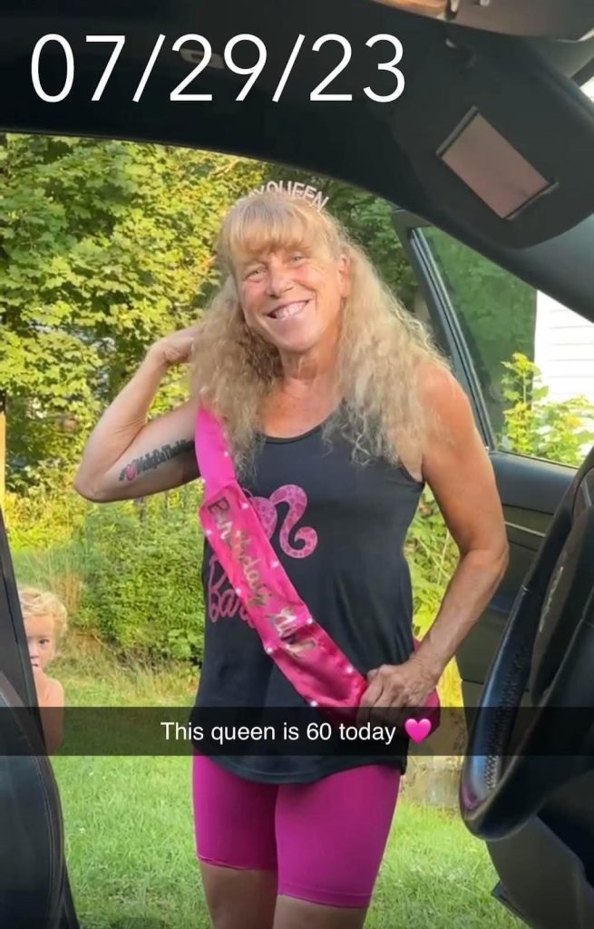 Barb posting "Queen is 60 today"