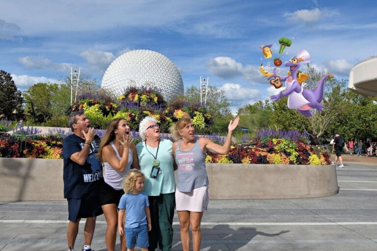 kenny,gracie, jack, barb's mom and barb at disney