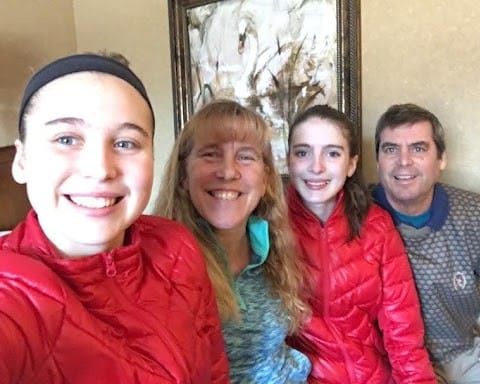 Gracie, Barb, Molly, Ken smiling posing for selfie